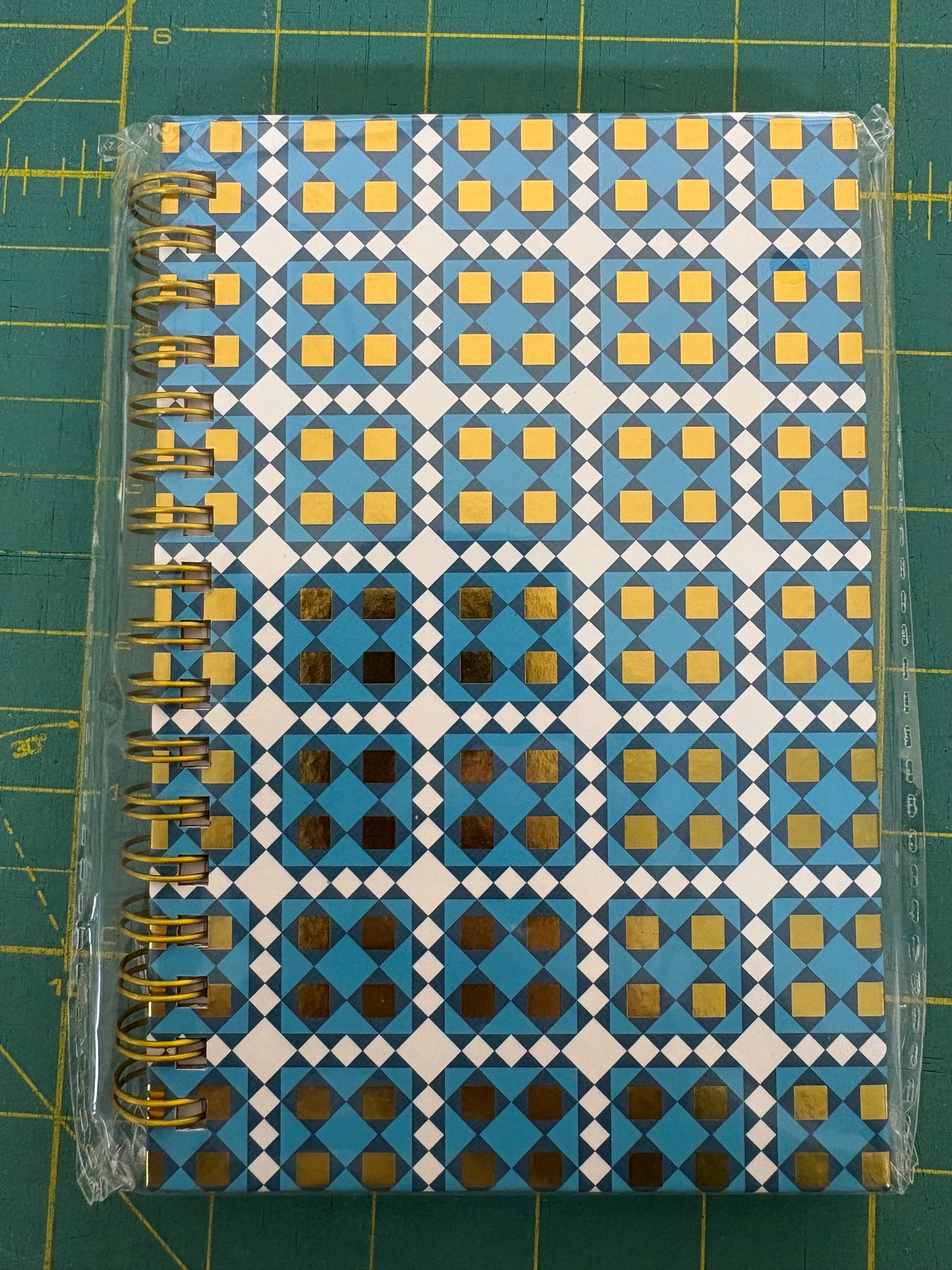 Quilt Jazz Spiral Notebook Blue