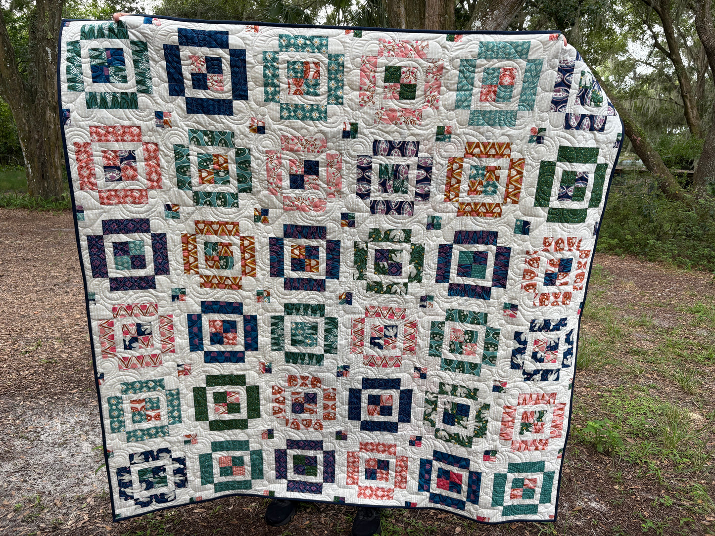 Blockheads Quilt Kit in Ticket to Ride